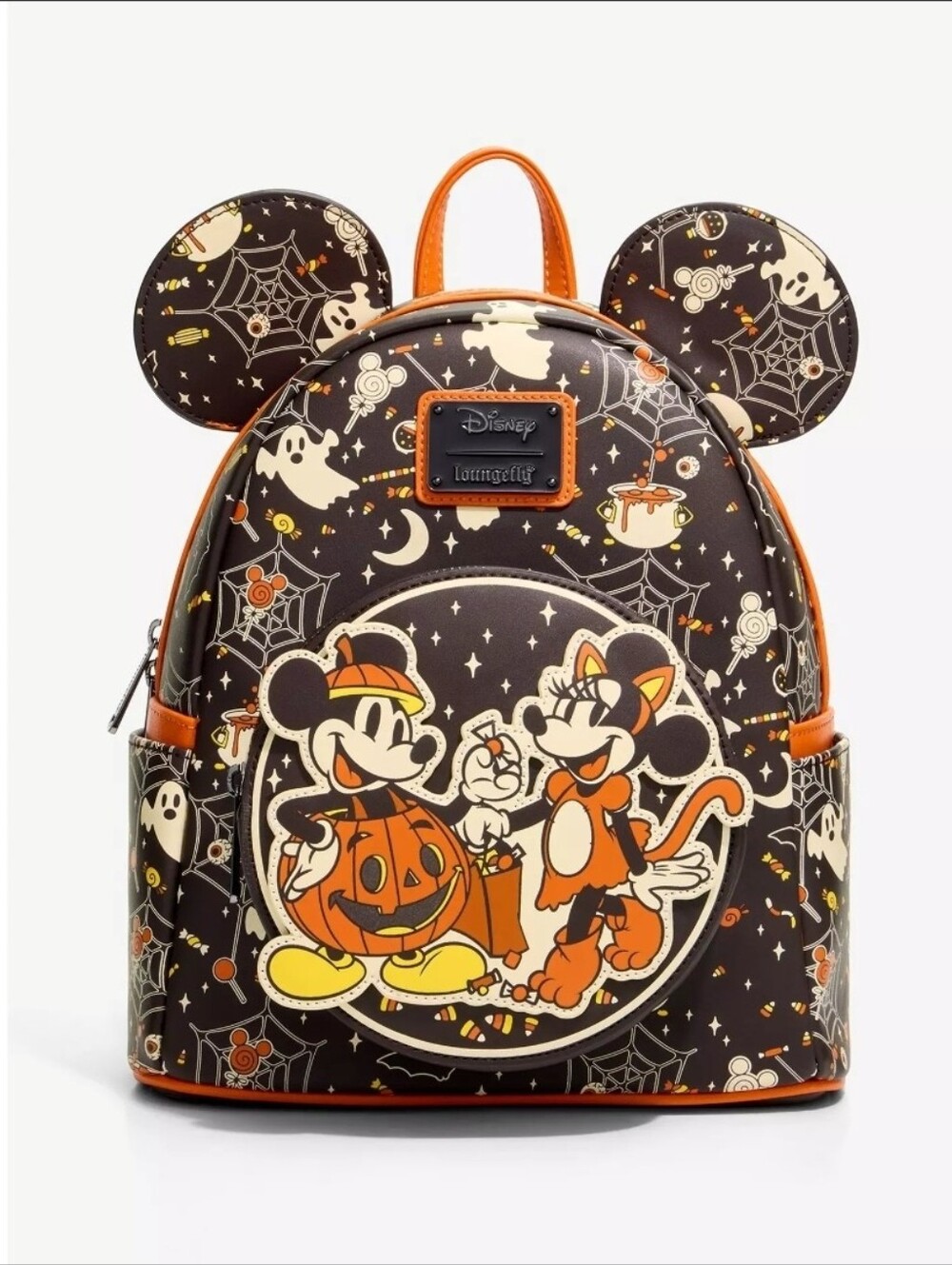 *NWT* Glow In The Dark Halloween Mickey & Minnie Kids Backpack - Loungefly